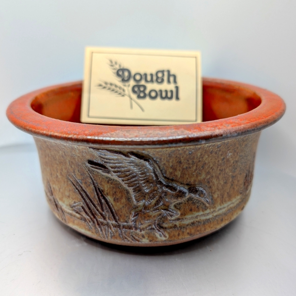 Pottery Dough Bowl with Bird Design